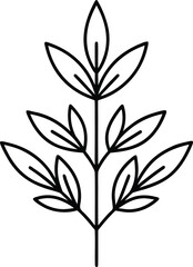 herbs icon vector line art on transparent background