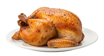 Roasted chicken on plate