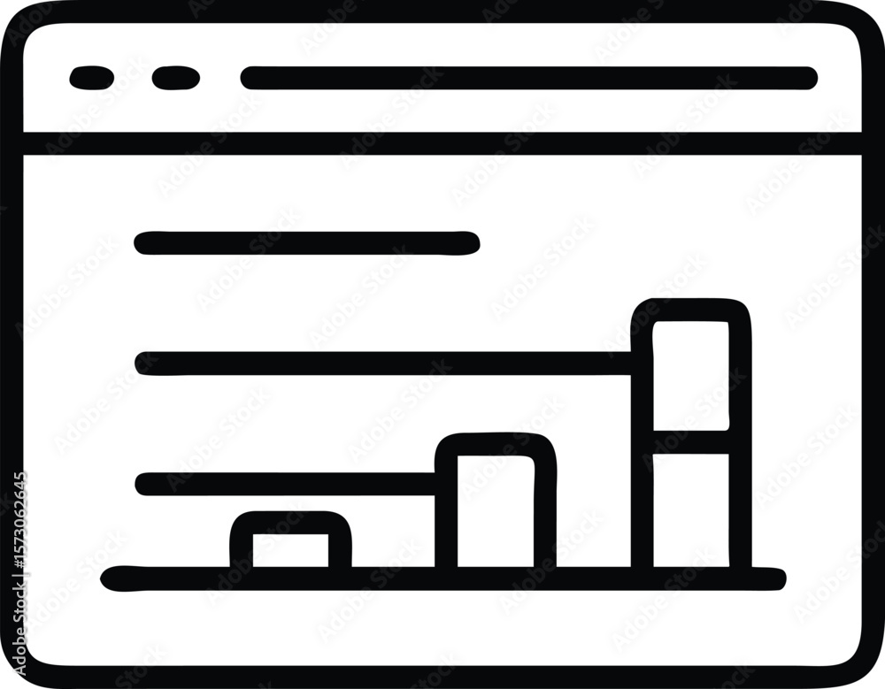 Poster clean outline icon representing a project progress bar with status indicators