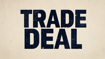 Bold "TRADE DEAL" text on textured background for business and finance concepts