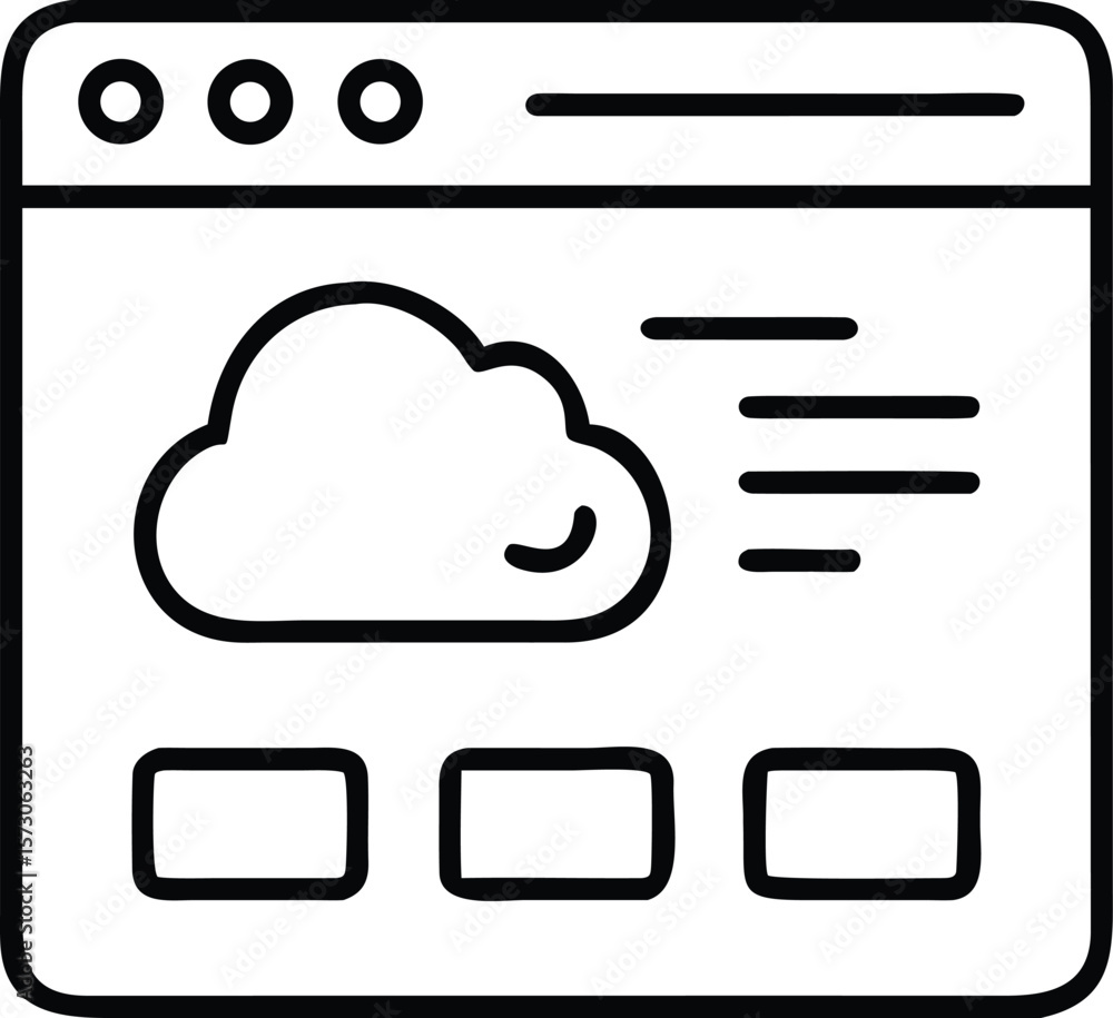 Poster modern saas product interface outline icon with multiple color options