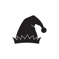 Elf hat silhouette vector flat illustration design On White Back ground