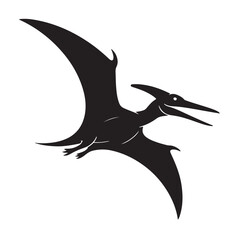 Vector illustration of a flying dragon silhouette logo