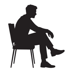 Silhouette of a person working suitable for business and office illustrations