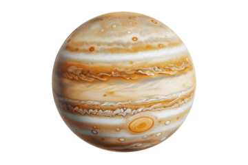 Jupiter planet globe isolated on white or transparent png