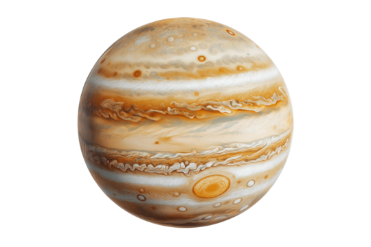 Jupiter planet globe isolated on white or transparent png - Powered by Adobe