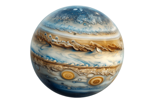 Jupiter planet globe isolated on white or transparent png