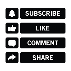 Like Comment Share and Subscribe Buttons