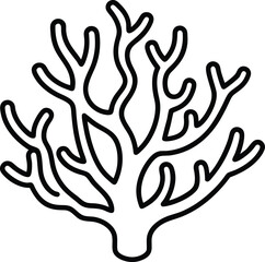 Obraz premium coral reef icon vector line art on transparent background