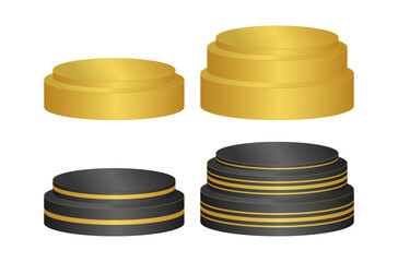Golden and black podium set.