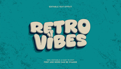 Retro vibes text effect with editable 3d style