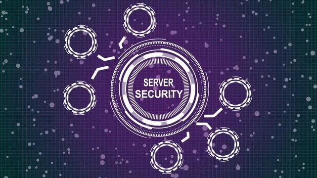 grid background animation. Internet, business, Technology and network concept. A  server security concept button on a futuristic technology privacy concept. digital technology 4k video  animation.