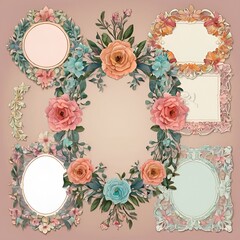 Assorted Floral Decorative Frames Collection

