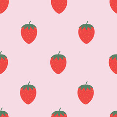 Cute Strawberry Seamless Pastel Pattern