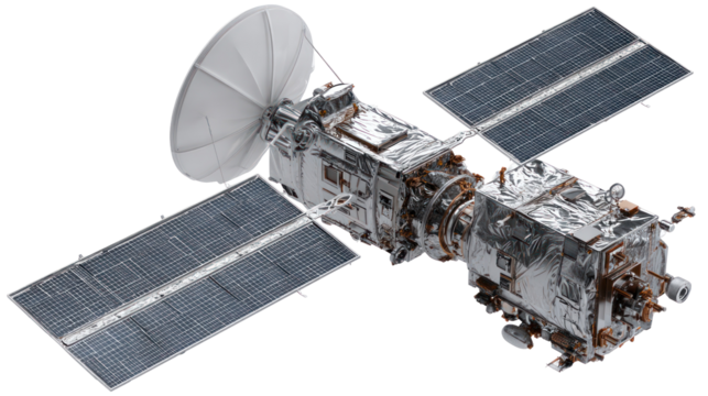  Realistic GPS Satellite with Accurate Technology on Transparent Background