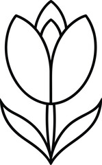 tulip icon vector line art on transparent background