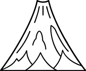 volcano icon vector line art on transparent background