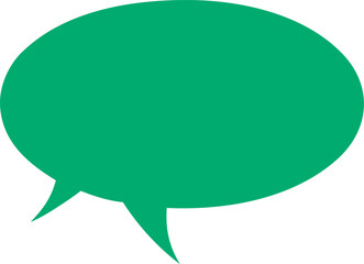 Fototapeta premium A single green speech bubble with two tails isolated on a white background, isolated on a transparent background