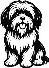 Shih Tzu Dog Vector Illustration – Cute Pet Clipart for Stickers, Cricut, and T-Shirt Designs