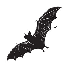 Fototapeta premium Black silhouette flying bat Halloween vector image