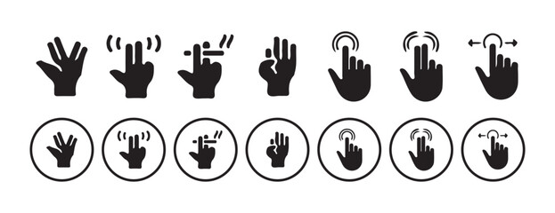 Mobile Touch Gestures. Hand Gesture Icon set. Victor illustration eps10