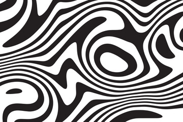 Abstract line wave liquid design in black color suitable for decoration, background and wallpaper