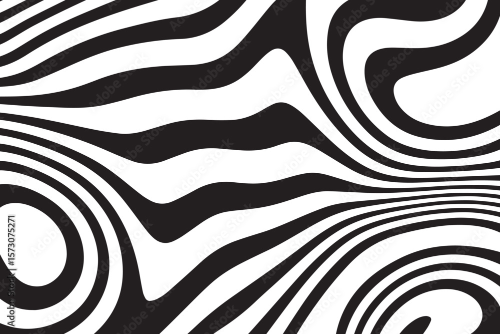 Aufkleber abstract line with liquify effect for background and wallpaper with black color. decorative zebra li