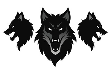 Roaring Black Wolf Face | Angry Wild Animal Mascot for Logo & Emblem