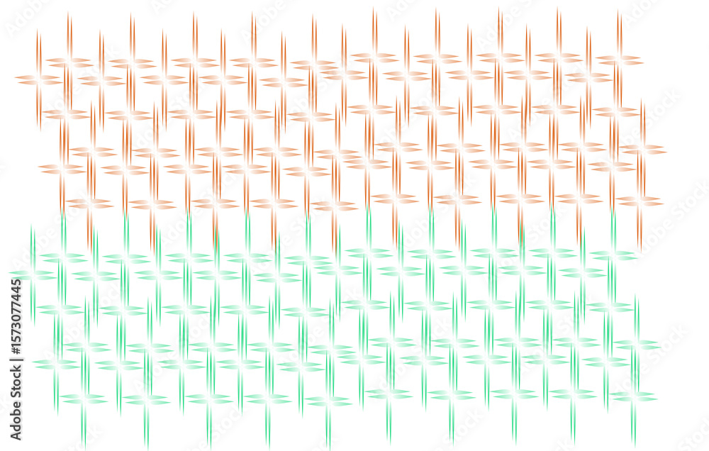 Poster abstract orange and green grid pattern with black background design art on transparent background