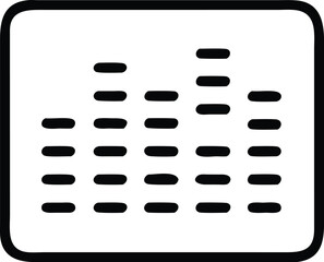 Obraz premium Vector art of a simple black and white equalizer icon in a square