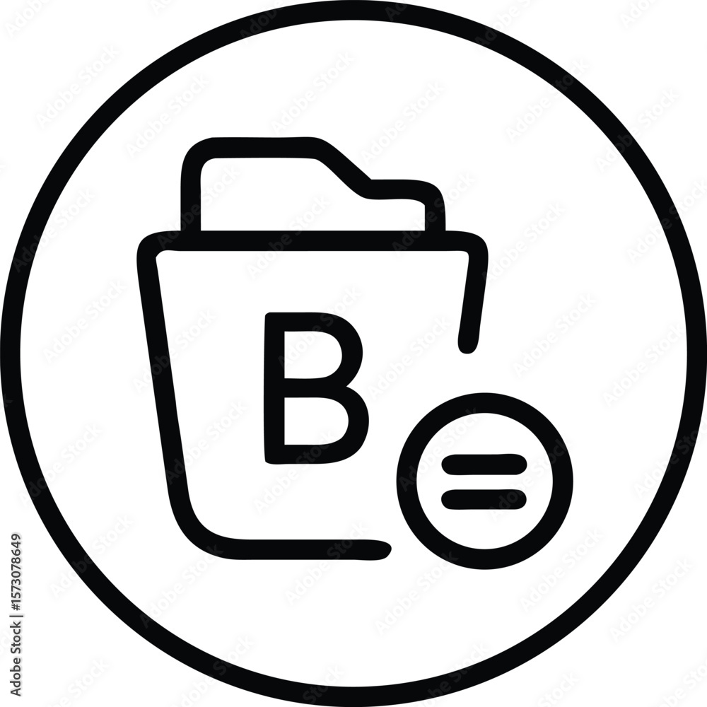 Poster vector art of a folder icon with an equals sign, symbolizing file management