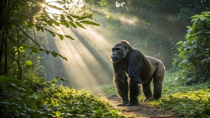 Gorilla, sharp and realistic, Photo, Natural light
