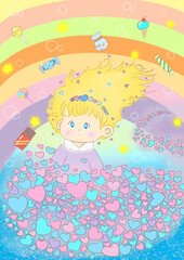  Little Girl on a Heart