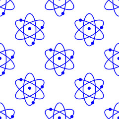 Seamless atom pattern on white background