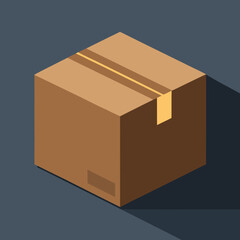 Brown Cardboard Box with Tape