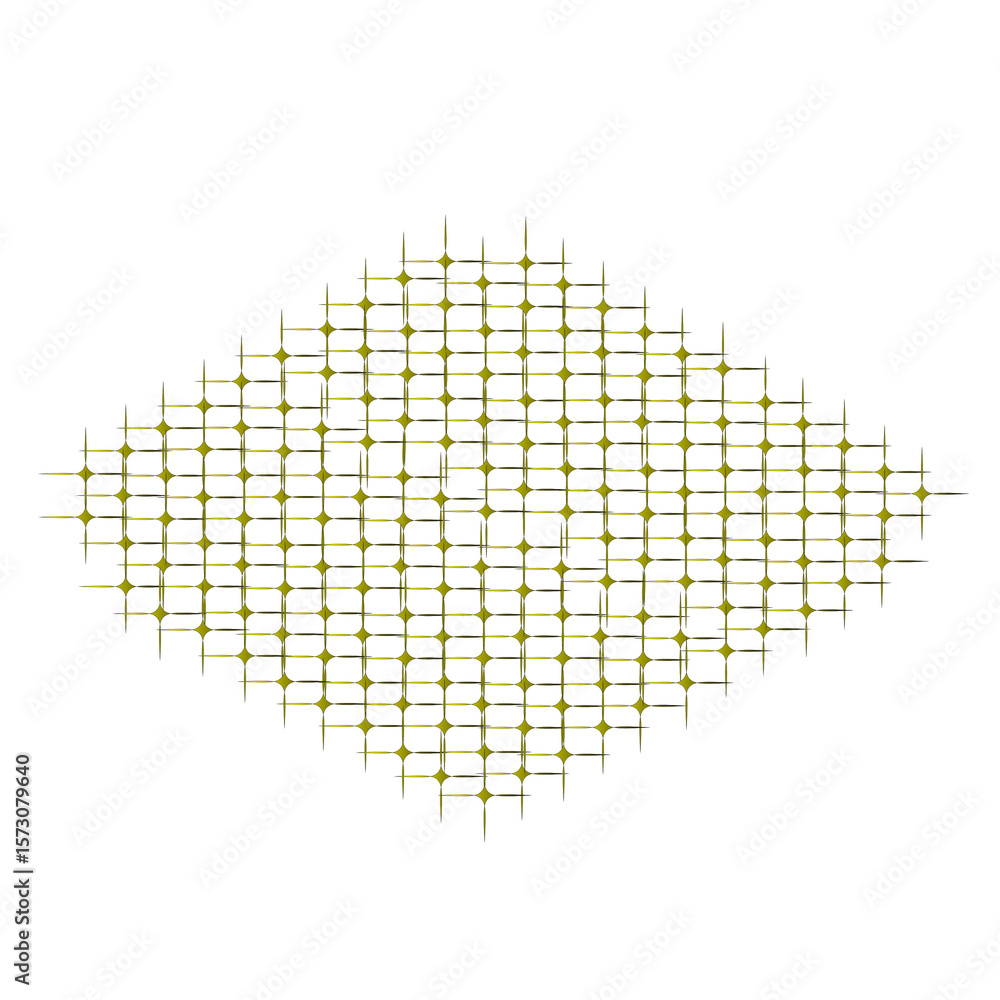 Poster abstract yellow grid diamond shape pattern on a black background display on transparent background