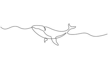 Continuous line whale tail drawing minimalist ocean outline vector illustration, Dot to dot line connect the dot drawing For children to learn to draw lines along.