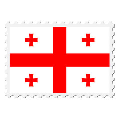 Georgia flag png sticker, postage stamp, transparent background. Free public domain CC0 image.