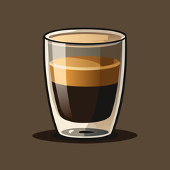 Aromatic Espresso Macchiato in Double Walled Glass