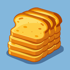 Stacked Slices of Golden Bread