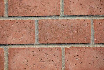 Red brick wall background or backdrop.