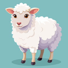 Adorable Cartoon Lamb Illustration for Childrens Book