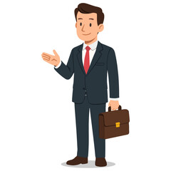 businessman holding a briefcase vector illustration