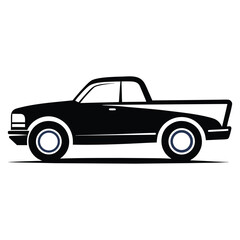 Fototapeta premium Car silhouette art vector black on white background