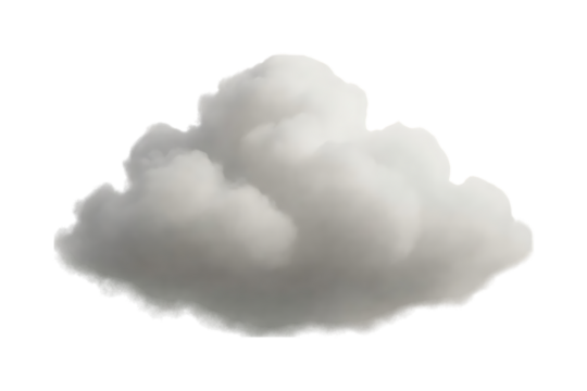 Single Fluffy White Cumulus Cloud Isolated on Black Background Realistic 3 D Render