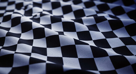 Fototapeta premium Waving Checkered Flag Race Finish Line Symbol Pattern Texture