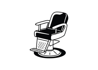Silhouette of salon chair isolated on a white background