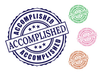Goal Reached Vector Stamps, Success and Accomplishment Labels  