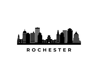 Vector Rochester skyline. Travel Rochester famous landmarks. Business and tourism concept for presentation, banner, web site.