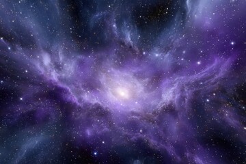 Fototapeta premium Vast cosmic nebula swirls with distant stars in deep space celestial panorama